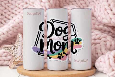 Dog Mom Glitter 20oz Tumbler Wrap Sublimation DesignSVG 
