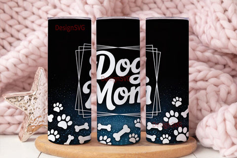 Dog Mom Glitter 20oz Tumbler Wrap Sublimation DesignSVG 