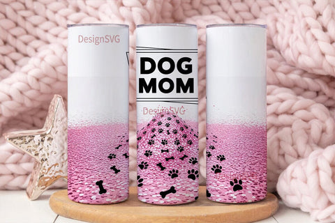 Dog Mom Glitter 20oz Tumbler Wrap Sublimation DesignSVG 