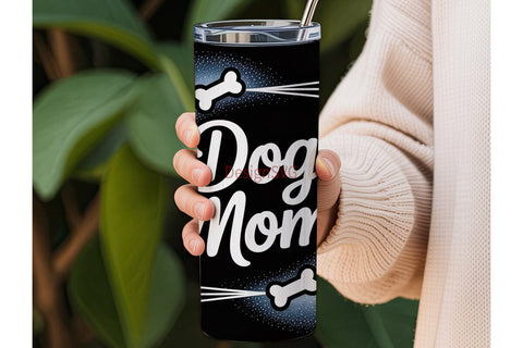 Dog Mom Glitter 20oz Tumbler Wrap Sublimation DesignSVG 