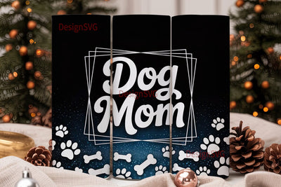 Dog Mom Glitter 20oz Tumbler Wrap Sublimation DesignSVG 