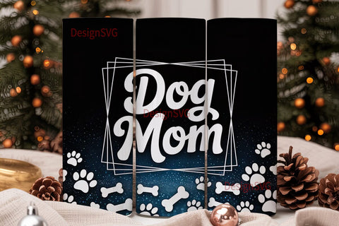 Dog Mom Glitter 20oz Tumbler Wrap Sublimation DesignSVG 