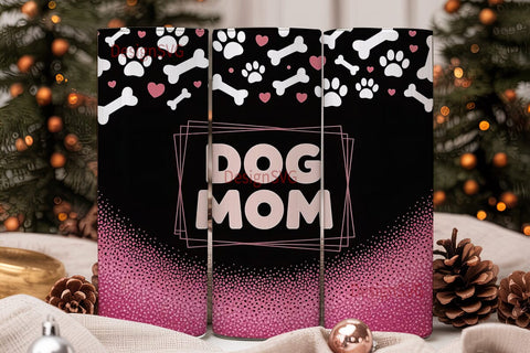 Dog Mom Glitter 20oz Tumbler Wrap Sublimation DesignSVG 