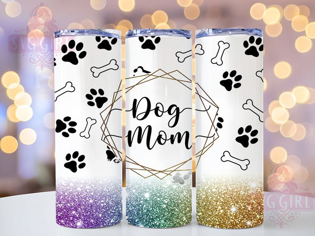 Dog Mom Glitter Paw Print Tumbler Wrap, Glitter Paw Print Mug, Puppy Lover Cup, Pet Parent Wrap, Sparkly Dog Design, Fur Mama Gift, Sublimation Tumbler Wrap Sublimation SvggirlplusArt 