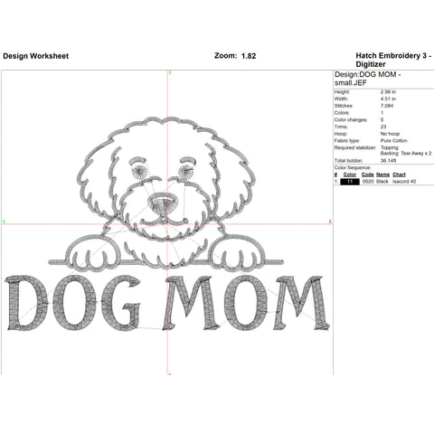 DOG MOM - Golden Doodle Embroidery/Applique DESIGNS Stitched Haus 