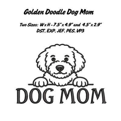 DOG MOM - Golden Doodle Embroidery/Applique DESIGNS Stitched Haus 
