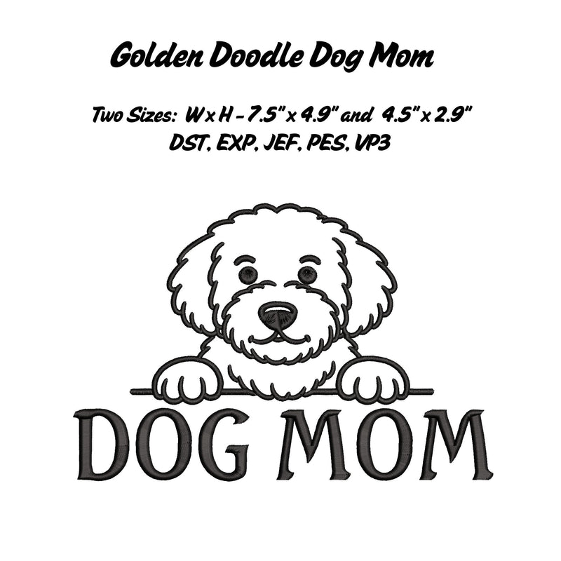 DOG MOM - Golden Doodle Embroidery/Applique DESIGNS Stitched Haus 