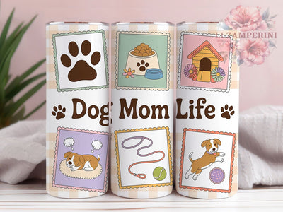 Dog Mom Life 20oz Tumbler, Dog Lover Tumbler, Pet Sublimation, Animal Wrap Design, Cute PNG, 20oz Tumbler Wrap Sublimation Li Zamperini 