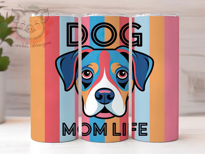 Dog Mom Life 20oz Tumbler, Mom Life Quote, Pet Lover Wrap, 20oz Tumbler Wrap, Sublimation Design PNG, Cute Dog Mom Wrap, Dog Lover Gift Sublimation Lara' s Designs 