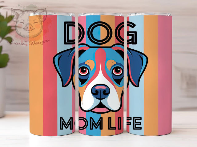 Dog Mom Life 20oz Tumbler, Mom Life Quote, Pet Lover Wrap, 20oz Tumbler Wrap, Sublimation Design PNG, Cute Dog Mom Wrap, Dog Lover Gift Sublimation Lara' s Designs 