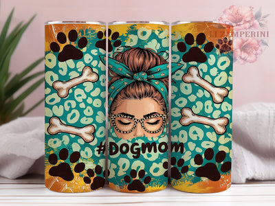 Dog Mom Messy Bun Tumbler Wrap, Messy Bun Tumbler, 20oz Tumbler Wrap, Sublimation Design, Pet Lover Tumbler, Dog Lover Gift, Animal Lover Tumbler Sublimation Li Zamperini 