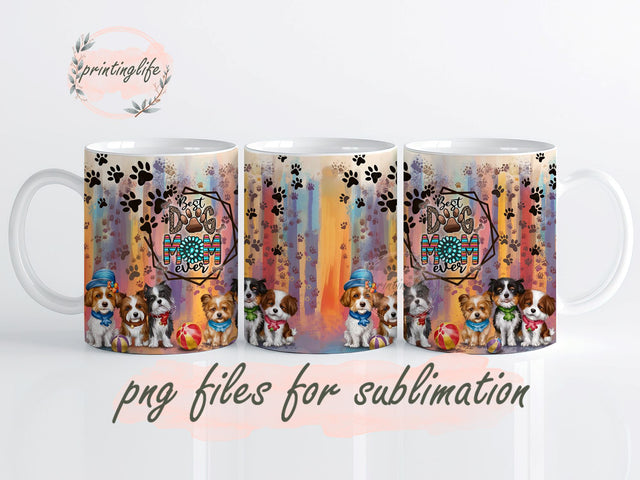 Dog Mom Mug Wrap Design, Instant Digital Design Download Mug Wrap Design, Mug Design PNG Sublimation PrintingLife 