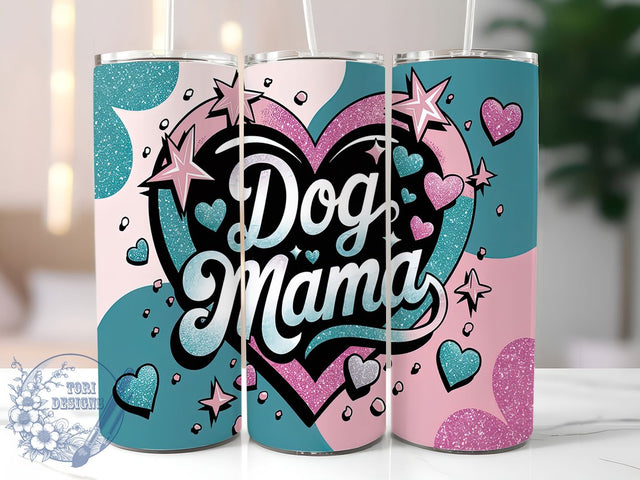 Dog Mom Paw Print Pet Lover Tumbler, Pet Lover Gift, 20oz Sublimation Wrap, Heart Paw Print Design, Fur Mama Mug, Animal Lover Drinkware, Dog Lover Gift, Cute Pet Mom Tumbler, Custom Dog Mom Cup Sublimation ToriDesigns 