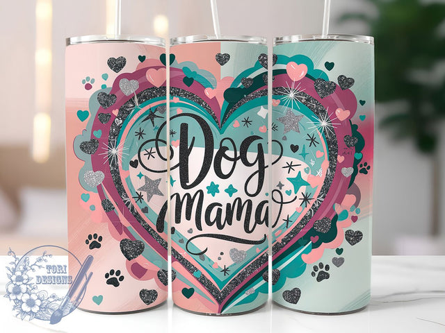 Dog Mom Paw Print Pet Lover Tumbler, Pet Lover Gift, 20oz Sublimation Wrap, Heart Paw Print Design, Fur Mama Mug, Animal Lover Drinkware, Dog Lover Gift, Cute Pet Mom Tumbler, Custom Dog Mom Cup Sublimation ToriDesigns 