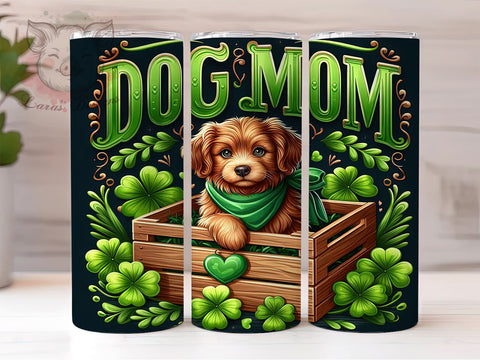 Dog Mom St. Patrick's Day 20oz Tumbler Png, Straight & Tapered Tumbler Png, St. Patrick's Day Tumbler Png, Digital Download PNG Sublimation Lara' s Designs 