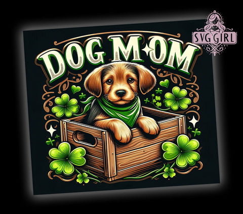 Dog Mom St. Patricks Day 20oz Tumbler Wrap Sublimation Design, Straight Tapered Tumbler Wrap, St. Patricks Day Tumbler Png, Instant Digital Download Sublimation SvggirlplusArt 