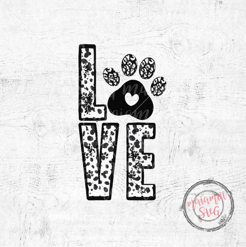 Dog Mom Svg, Paw Heart Svg, Paw Print Heart Svg, Love With Paw Print, Animal Lover Svg, Cat and Dog Svg SVG MaiamiiiSVG 