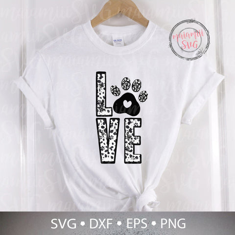 Dog Mom Svg, Paw Heart Svg, Paw Print Heart Svg, Love With Paw Print, Animal Lover Svg, Cat and Dog Svg SVG MaiamiiiSVG 