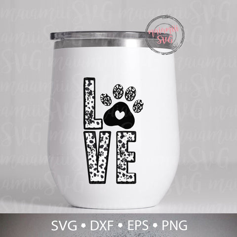 Dog Mom Svg, Paw Heart Svg, Paw Print Heart Svg, Love With Paw Print, Animal Lover Svg, Cat and Dog Svg SVG MaiamiiiSVG 