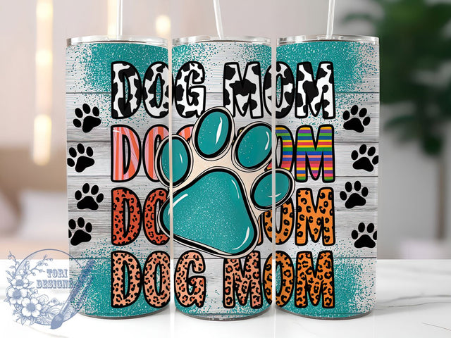 Dog Mom Western Cow Print Tumbler Wrap, Western Cow Print Wrap, 20oz Sublimation Wrap, Country Dog Lover Cup, Rustic Western Tumbler, Boho Pet Mom Design, Cowboy Aesthetic Tumbler Sublimation ToriDesigns 
