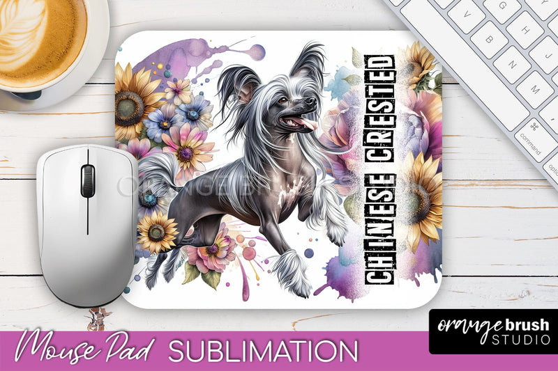 Dog Mouse Pad Design - Dog Mom Floral Mousepad Sublimation Sublimation OrangeBrushStudio 