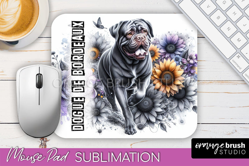 Dog Mouse Pad Design - Dog Mom Floral Mousepad Sublimation Sublimation OrangeBrushStudio 