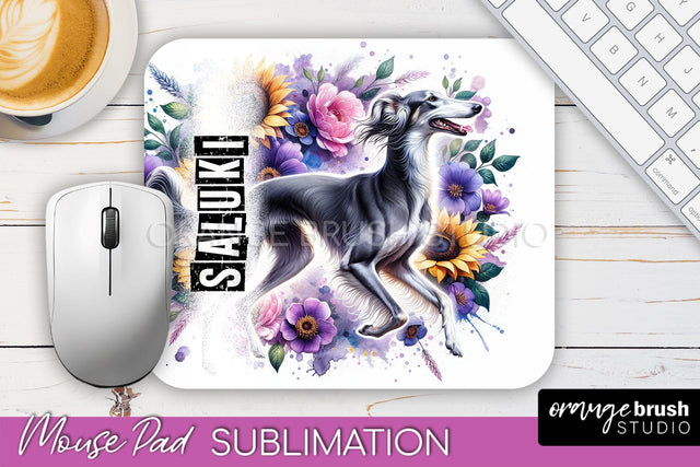 Dog Mouse Pad Design - Dog Mom Floral Mousepad Sublimation Sublimation OrangeBrushStudio 