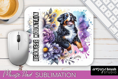 Dog Mouse Pad Design - Dog Mom Floral Mousepad Sublimation Sublimation OrangeBrushStudio 