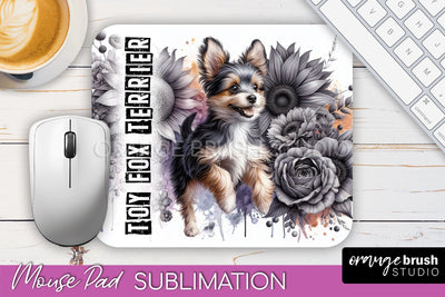Dog Mouse Pad Design - Dog Mom Floral Mousepad Sublimation Sublimation OrangeBrushStudio 