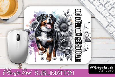 Dog Mouse Pad Design - Dog Mom Floral Mousepad Sublimation Sublimation OrangeBrushStudio 