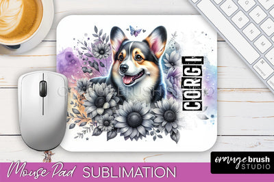 Dog Mouse Pad Design - Dog Mom Floral Mousepad Sublimation Sublimation OrangeBrushStudio 