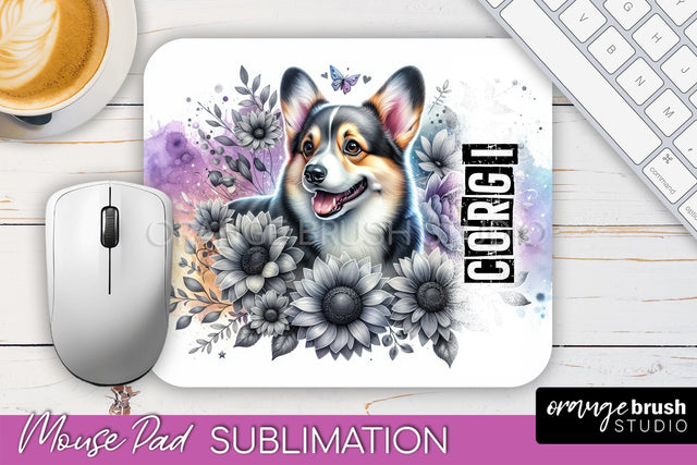 Dog Mouse Pad Design - Dog Mom Floral Mousepad Sublimation Sublimation OrangeBrushStudio 