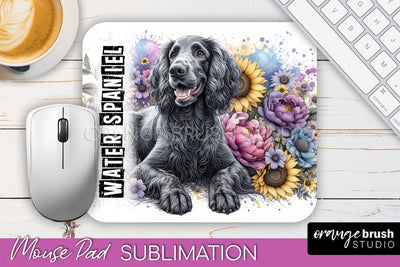 Dog Mouse Pad Design - Dog Mom Floral Mousepad Sublimation Sublimation OrangeBrushStudio 