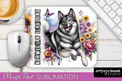 Dog Mouse Pad Design - Dog Mom Floral Mousepad Sublimation Sublimation OrangeBrushStudio 