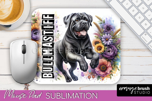 Dog Mouse Pad Design - Dog Mom Floral Mousepad Sublimation Sublimation OrangeBrushStudio 