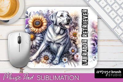Dog Mouse Pad Design - Dog Mom Floral Mousepad Sublimation Sublimation OrangeBrushStudio 