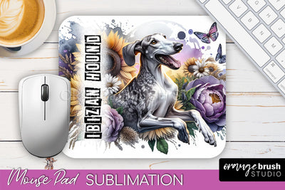 Dog Mouse Pad Design - Dog Mom Floral Mousepad Sublimation Sublimation OrangeBrushStudio 