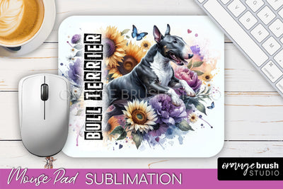 Dog Mouse Pad Design - Dog Mom Floral Mousepad Sublimation Sublimation OrangeBrushStudio 