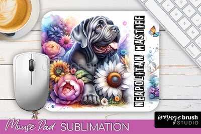 Dog Mouse Pad Design - Dog Mom Floral Mousepad Sublimation Sublimation OrangeBrushStudio 