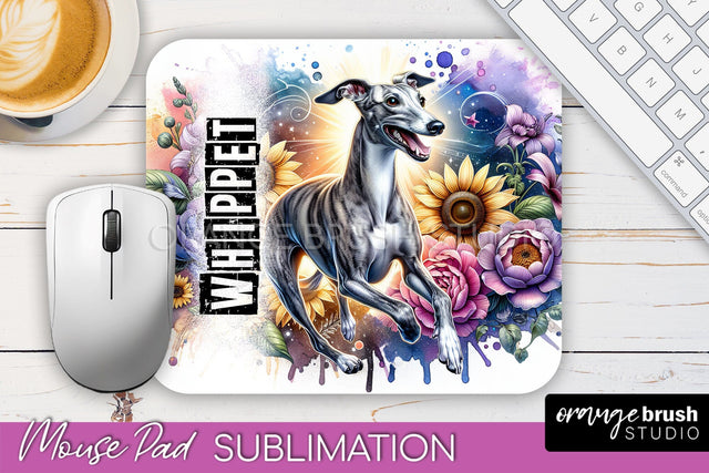 Dog Mouse Pad Design - Dog Mom Floral Mousepad Sublimation Sublimation OrangeBrushStudio 