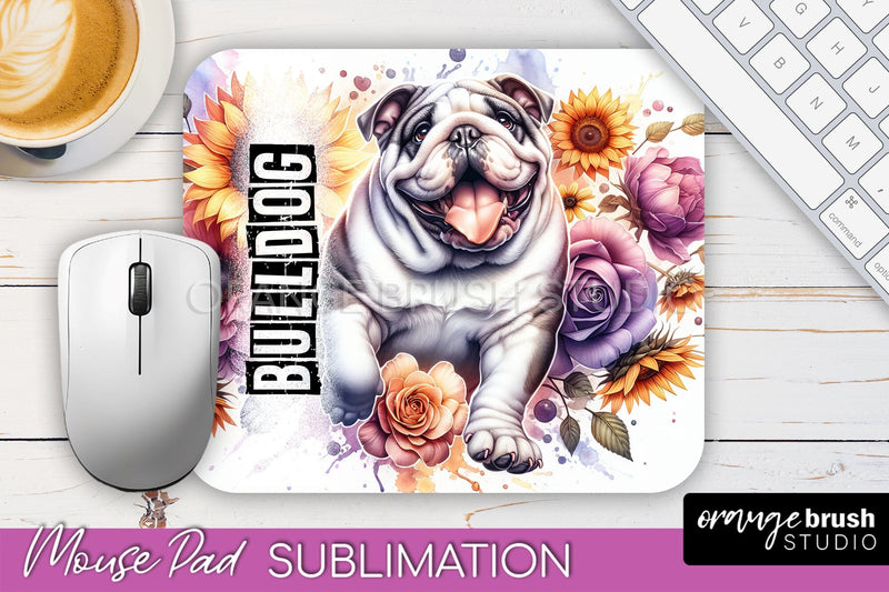 Dog Mouse Pad Design - Dog Mom Floral Mousepad Sublimation Sublimation OrangeBrushStudio 