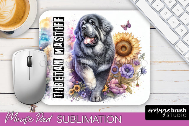 Dog Mouse Pad Design - Dog Mom Floral Mousepad Sublimation Sublimation OrangeBrushStudio 