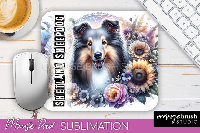 Dog Mouse Pad Design - Dog Mom Floral Mousepad Sublimation Sublimation OrangeBrushStudio 