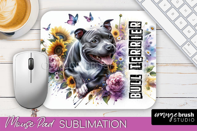 Dog Mouse Pad Design - Dog Mom Floral Mousepad Sublimation Sublimation OrangeBrushStudio 