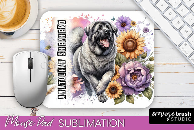 Dog Mouse Pad Design - Dog Mom Floral Mousepad Sublimation Sublimation OrangeBrushStudio 