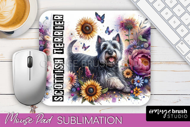 Dog Mouse Pad Design - Dog Mom Floral Mousepad Sublimation Sublimation OrangeBrushStudio 