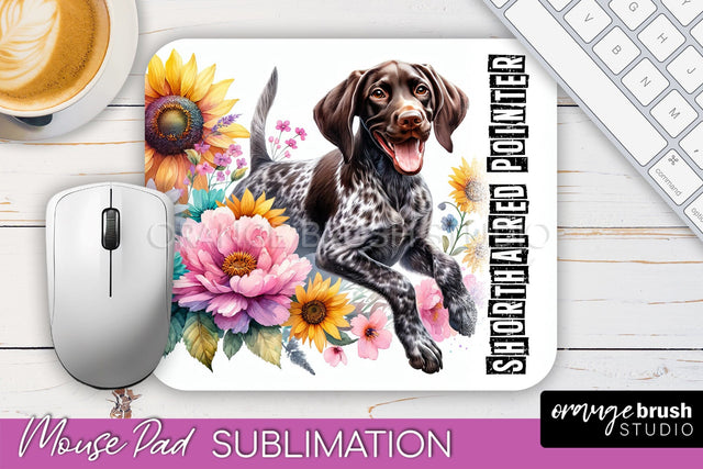 Dog Mouse Pad Design - Dog Mom Floral Mousepad Sublimation Sublimation OrangeBrushStudio 