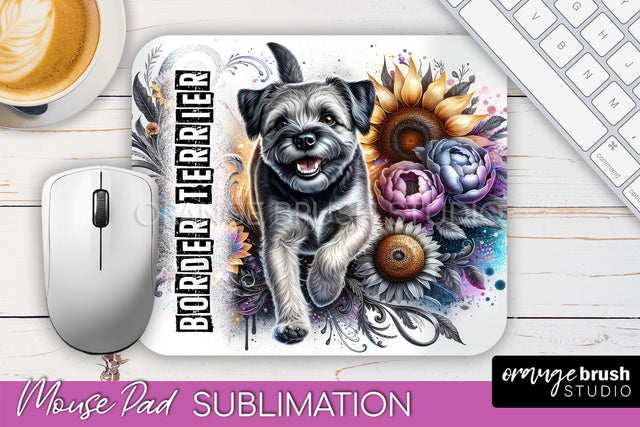 Dog Mouse Pad Design - Dog Mom Floral Mousepad Sublimation Sublimation OrangeBrushStudio 