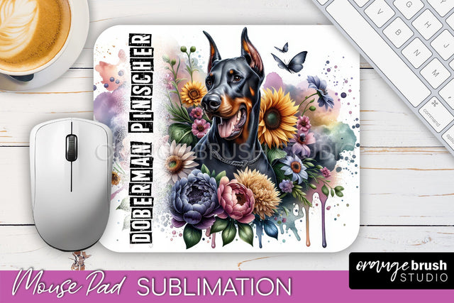 Dog Mouse Pad Design - Dog Mom Floral Mousepad Sublimation Sublimation OrangeBrushStudio 