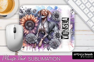 Dog Mouse Pad Design - Dog Mom Floral Mousepad Sublimation Sublimation OrangeBrushStudio 